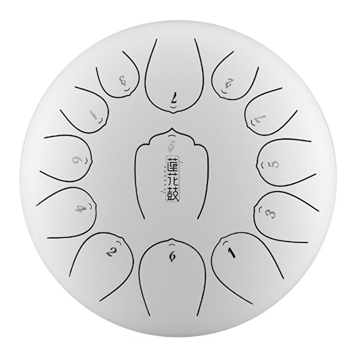 HLURU THL13-12 WHITE - Upgrade Lotus 13 Notalı 12" White Tongue Drum